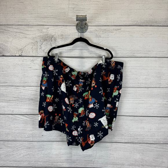 Old Navy Plus Size Navy Winter Dogs Flannel Short Sleeve Pajama Set Size 4X - Picture 11 of 12